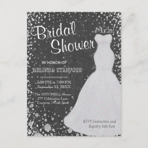 Bridal Shower   Chalkboard Invitation Postcard
