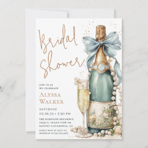 Bridal Shower Champagne Bottle Invitation