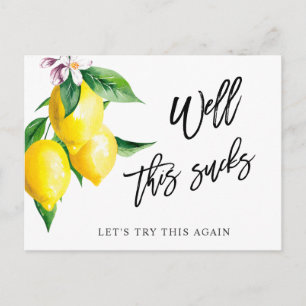 Bridal Shower Change the Date Lemons Greenery Postcard