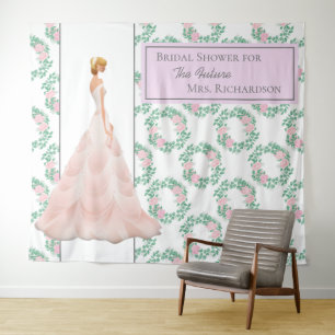 Bridal Shower Chic Photo Backdrop - Pink Tapestry