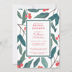 BRIDAL SHOWER Christmas Holiday Floral Invitatio Invitation
