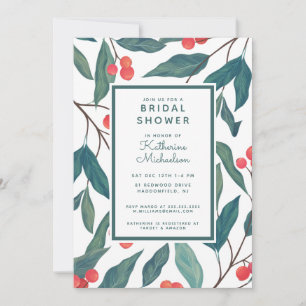 BRIDAL SHOWER   Christmas Holiday Floral Invitation