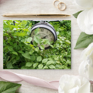 Bridal Shower Clock Greenery Photo Invitation Envelope