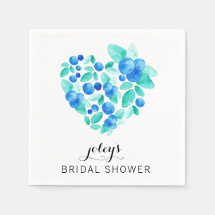 Bridal Shower Cocktail Napkins Custom Heart Summer