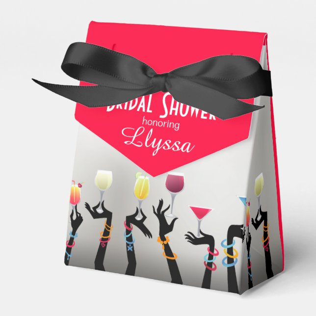 Bridal Shower Cocktail Party Favour Box (Front Side)