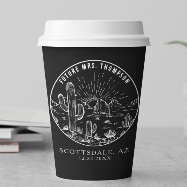 Bridal Shower Coffee Bar Custom Arizona Wedding Paper Cups (Creator Uploaded)