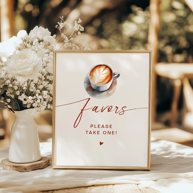 Bridal Shower Coffee Favours Pedestal Poster (Creator Uploaded)