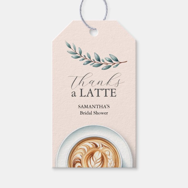 Bridal Shower Coffee Themed Favour Tags (Front)