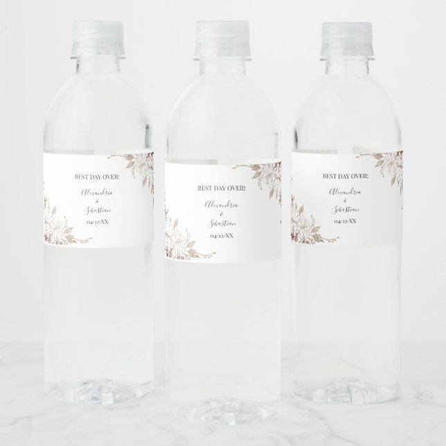Bridal Shower Couples Wedding Water Bottle Label (Bottles)