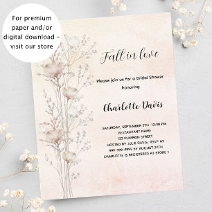 Bridal Shower cream wildflowers invitation