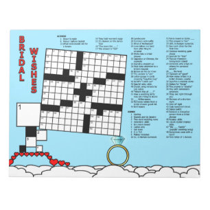 Bridal Shower Crossword Game Book (13x13 Grid) Notepad
