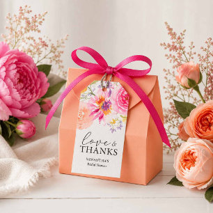 Bridal Shower Custom Favour Tags Watercolor Flower