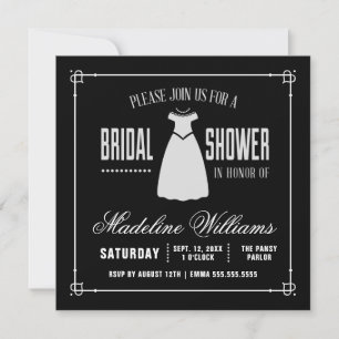 Bridal Shower Cute Little White Dress Invitation