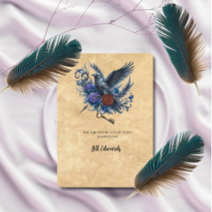 Bridal Shower Dark Academia Raven Clockwork Invitation