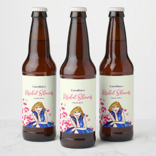 Bridal Shower Dark Royal Blue Cocktail Gown  Beer Bottle Label