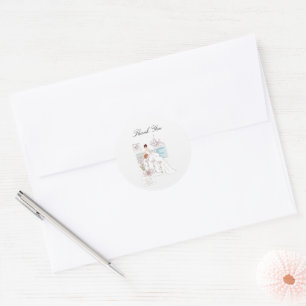 Bridal Shower Dress Thank you Classic Round Sticker