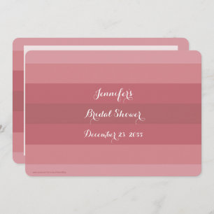 Bridal Shower Dusty Rose Name Stripe Minimalist Invitation