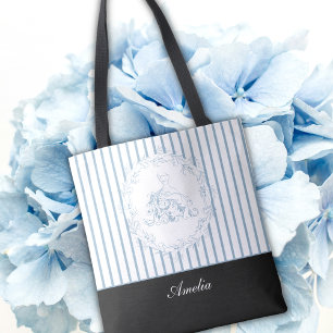 Bridal Shower - Elegant Blue Personalised Bridal Tote Bag