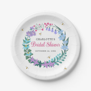 Bridal Shower Elegant Floral Wildflowers Garland Paper Plate