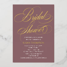 Bridal Shower Elegant Invitation Foil Invitation