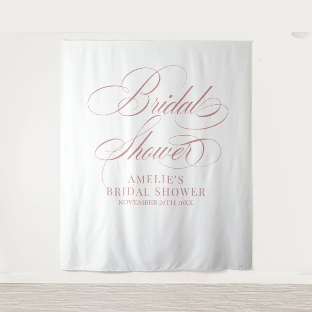 Bridal shower elegant modern pink backdrop tapestry (Front)