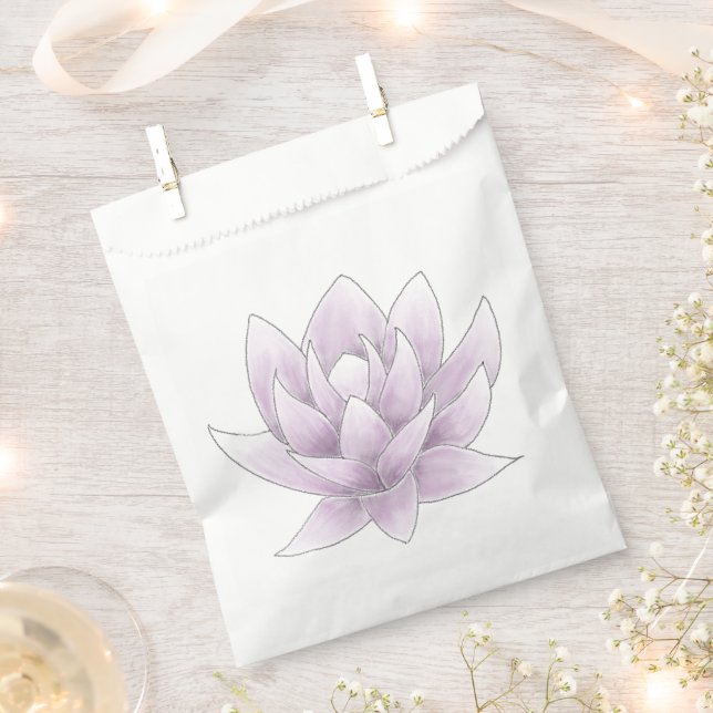 Bridal Shower Elegant Pink Lotus Favour Bag (Clipped)