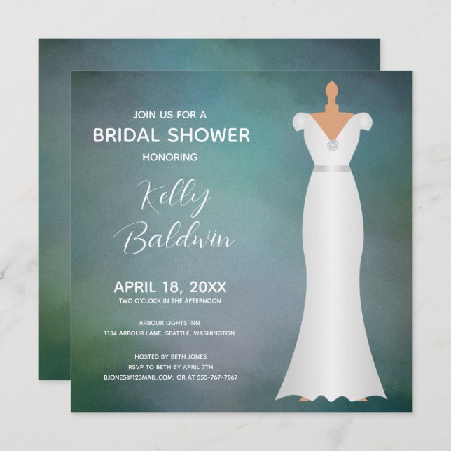 Bridal Shower Elegant Soft Green Invitation (Front/Back)