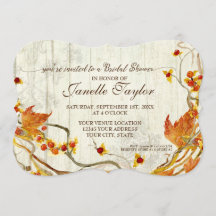 Bridal Shower Elegant Wood Fall Autumn Wedding