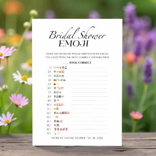Bridal Shower Emoji Minimalist Pictionary Card