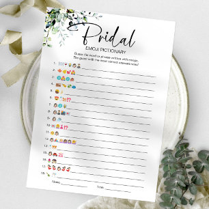 Bridal Shower Emoji Pictionary Game Invitation