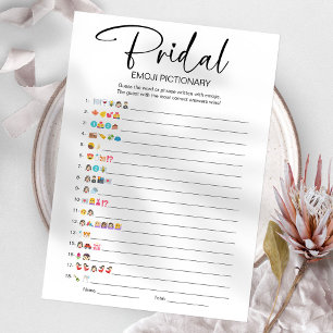 Bridal Shower Emoji Pictionary Game Invitation