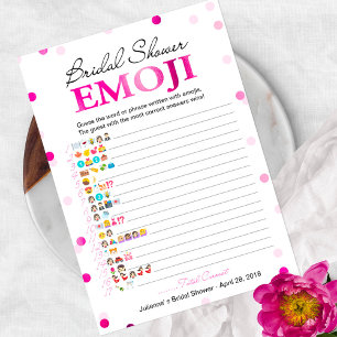 Bridal Shower Emoji Pictionary Game   Pink Magenta