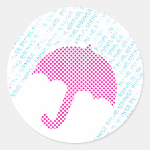 Bridal Shower Envelope Seal Sticker Hot Pink Polka