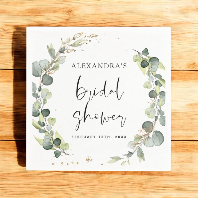 Bridal Shower Eucalyptus Greenery Succulent Napkin (Creator Uploaded)
