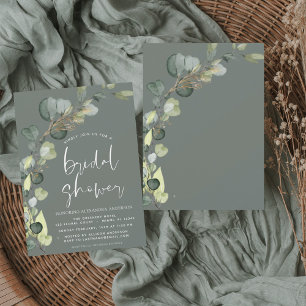 Bridal Shower Eucalyptus Sage Green Invitation Flyer