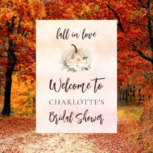 Bridal Shower fall in love pumpkin cream welcome Poster