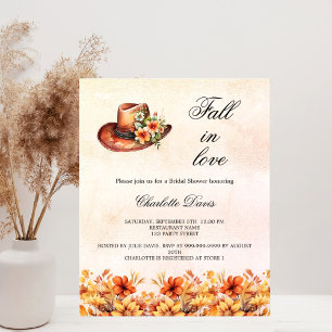 Bridal Shower fall love cowgirl budget invitation