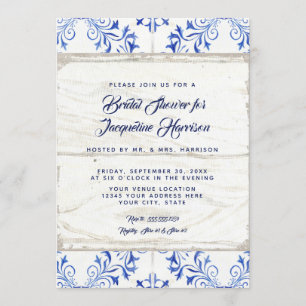 Bridal Shower Farmhouse Painted Kraft Wood Rustic Invitation