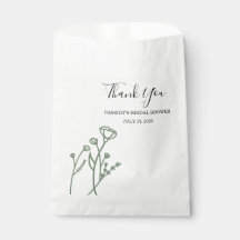 Bridal Shower Favour Bag Wildflower Sage