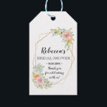 Bridal Shower Favour Gift Tag floral gold geometri<br><div class="desc">Bridal Shower Favour Gift Tag floral gold geometric. Find matching items in our shop Collection or contact us for more options.</div>