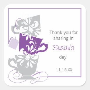 Bridal Shower Favour Sticker - Tea