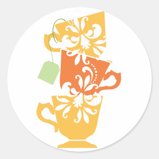 Bridal Shower Favour Sticker - Tea (Front)