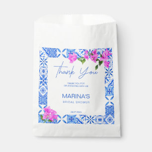 Bridal shower favours Blue Tiles Bougainvillea  Favour Bag
