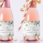 Bridal Shower Favours Elegant Greenery Mini Bottle Sparkling Wine Label<br><div class="desc">MINI Champagne labels - design features elegant watercolor greenery eucalyptus,  olive branches,  and other leafy elements. "Bridal Shower" is printed in a modern stylish font surrounded by a few small falling leaves.  Use for favours as bridal showers for guests or game winners as prizes.</div>