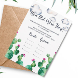 Bridal Shower Fiesta How Old Were They Game Card