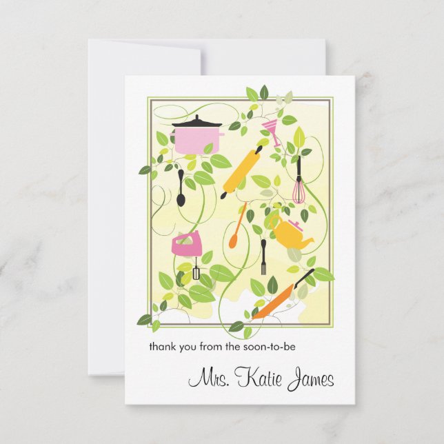 Bridal Shower Flat Thank You Card (Front)