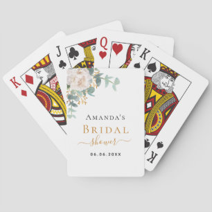 Bridal Shower floral eucalyptus greenery elegant Playing Cards