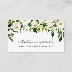 Bridal Shower Floral Green Registry Insert Card