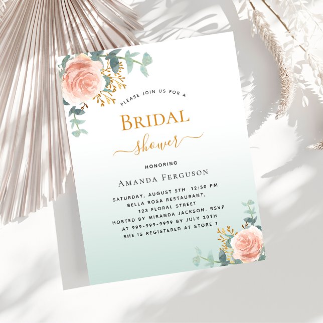 Bridal Shower floral greenery budget invitation Flyer (Creator Uploaded)