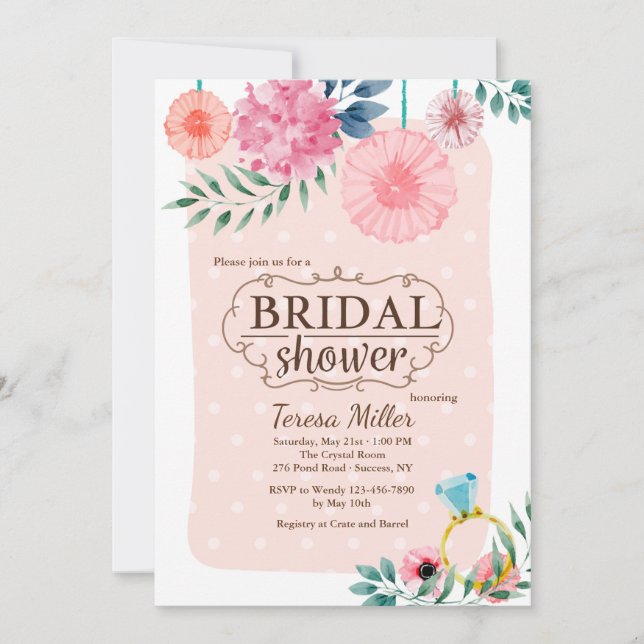 Bridal Shower Floral Invitation (Front)